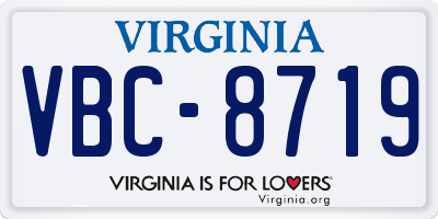 VA license plate VBC8719