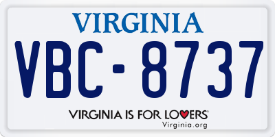 VA license plate VBC8737