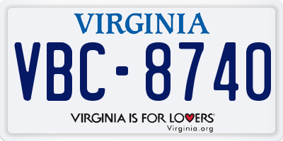 VA license plate VBC8740