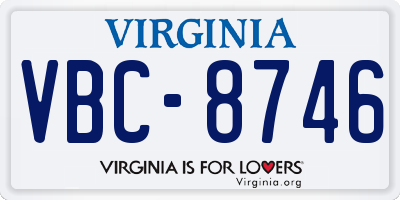 VA license plate VBC8746