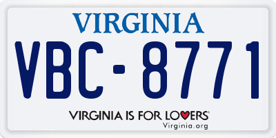 VA license plate VBC8771