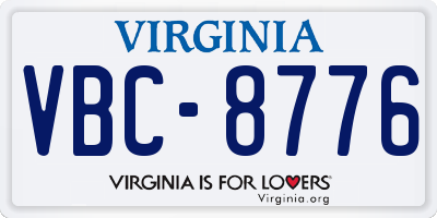 VA license plate VBC8776