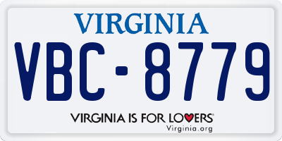 VA license plate VBC8779