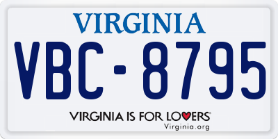 VA license plate VBC8795