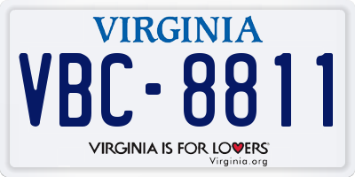 VA license plate VBC8811