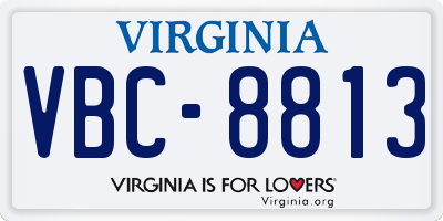 VA license plate VBC8813