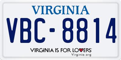 VA license plate VBC8814