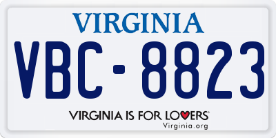 VA license plate VBC8823