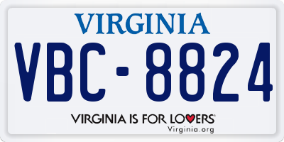 VA license plate VBC8824