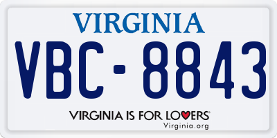 VA license plate VBC8843