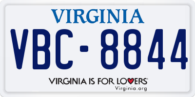 VA license plate VBC8844
