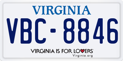 VA license plate VBC8846
