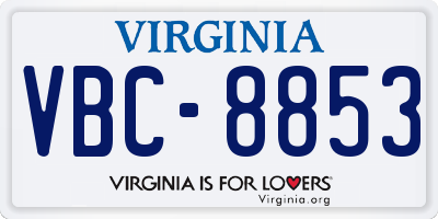 VA license plate VBC8853