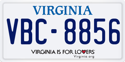 VA license plate VBC8856