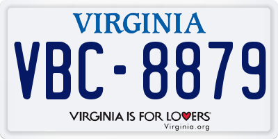 VA license plate VBC8879