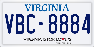 VA license plate VBC8884