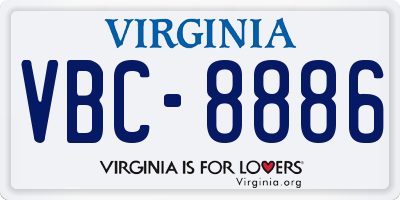VA license plate VBC8886
