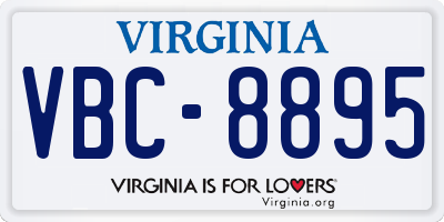 VA license plate VBC8895