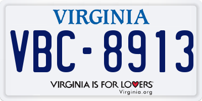 VA license plate VBC8913