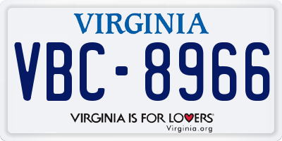 VA license plate VBC8966