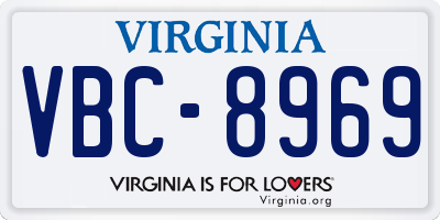 VA license plate VBC8969