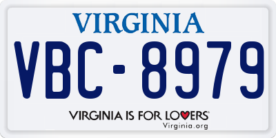 VA license plate VBC8979