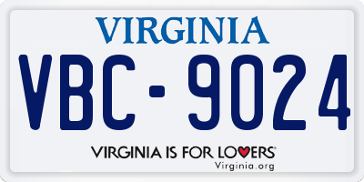 VA license plate VBC9024