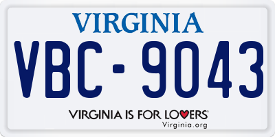 VA license plate VBC9043