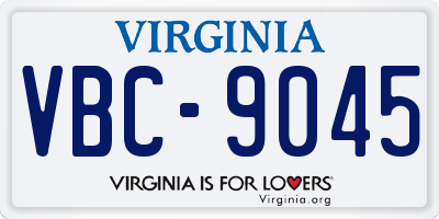VA license plate VBC9045