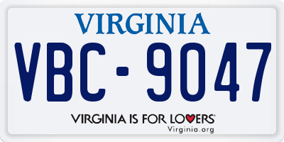 VA license plate VBC9047
