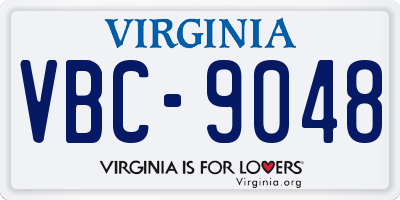 VA license plate VBC9048