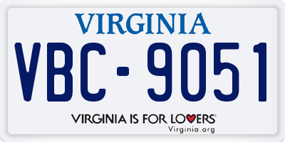 VA license plate VBC9051