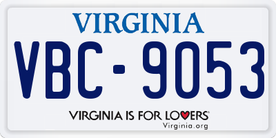 VA license plate VBC9053