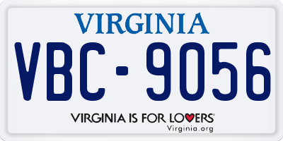 VA license plate VBC9056