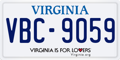 VA license plate VBC9059