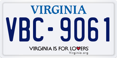 VA license plate VBC9061