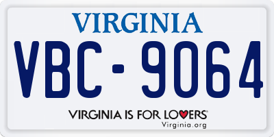 VA license plate VBC9064