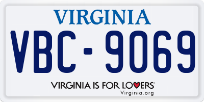 VA license plate VBC9069