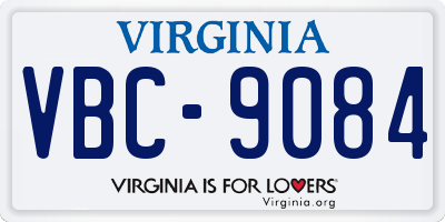 VA license plate VBC9084