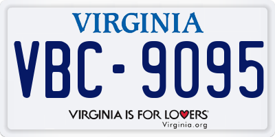 VA license plate VBC9095