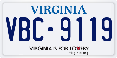 VA license plate VBC9119