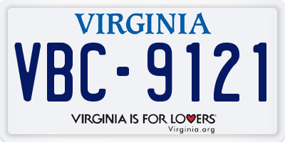 VA license plate VBC9121