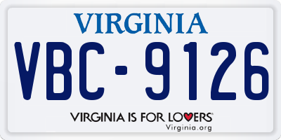 VA license plate VBC9126