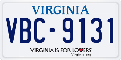 VA license plate VBC9131