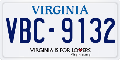 VA license plate VBC9132