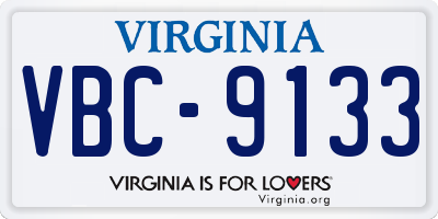 VA license plate VBC9133