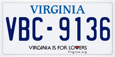 VA license plate VBC9136