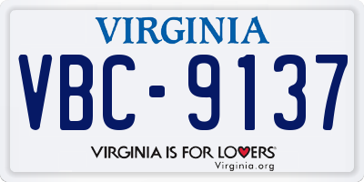 VA license plate VBC9137