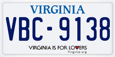 VA license plate VBC9138