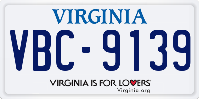 VA license plate VBC9139